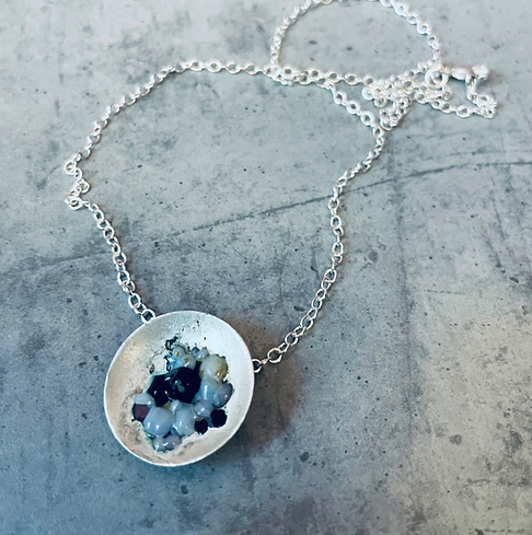 Silver rose Necklace